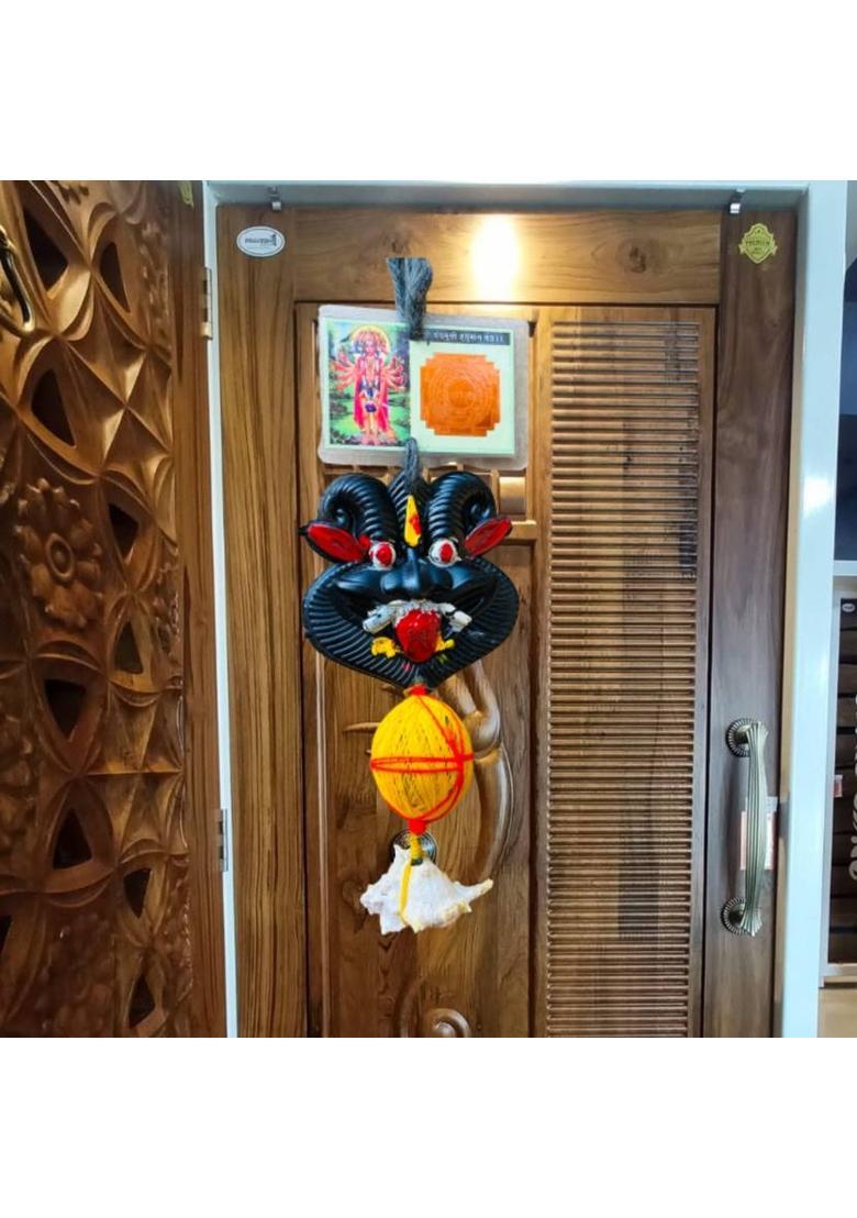 Tevarsans Nazar Battu for home door Wall Hanging Suraksha Kawach Office Home Car Wooden, Plastic, Cotton Yantra&nbsp;&nbsp;(Pack of 1) - Indya