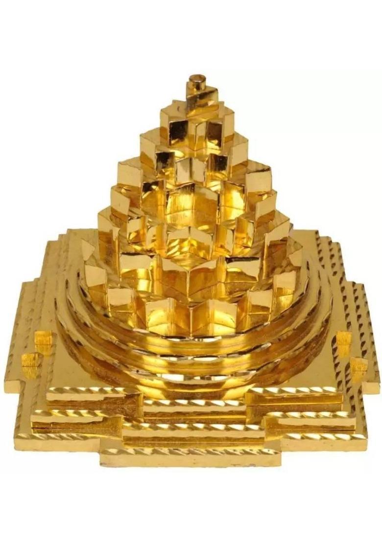DARIDRA BHANJAN Golden Brass Meru Shree Yantra, Best for Gifting Brass Yantra&nbsp;&nbsp;(Pack of 1) - Indya