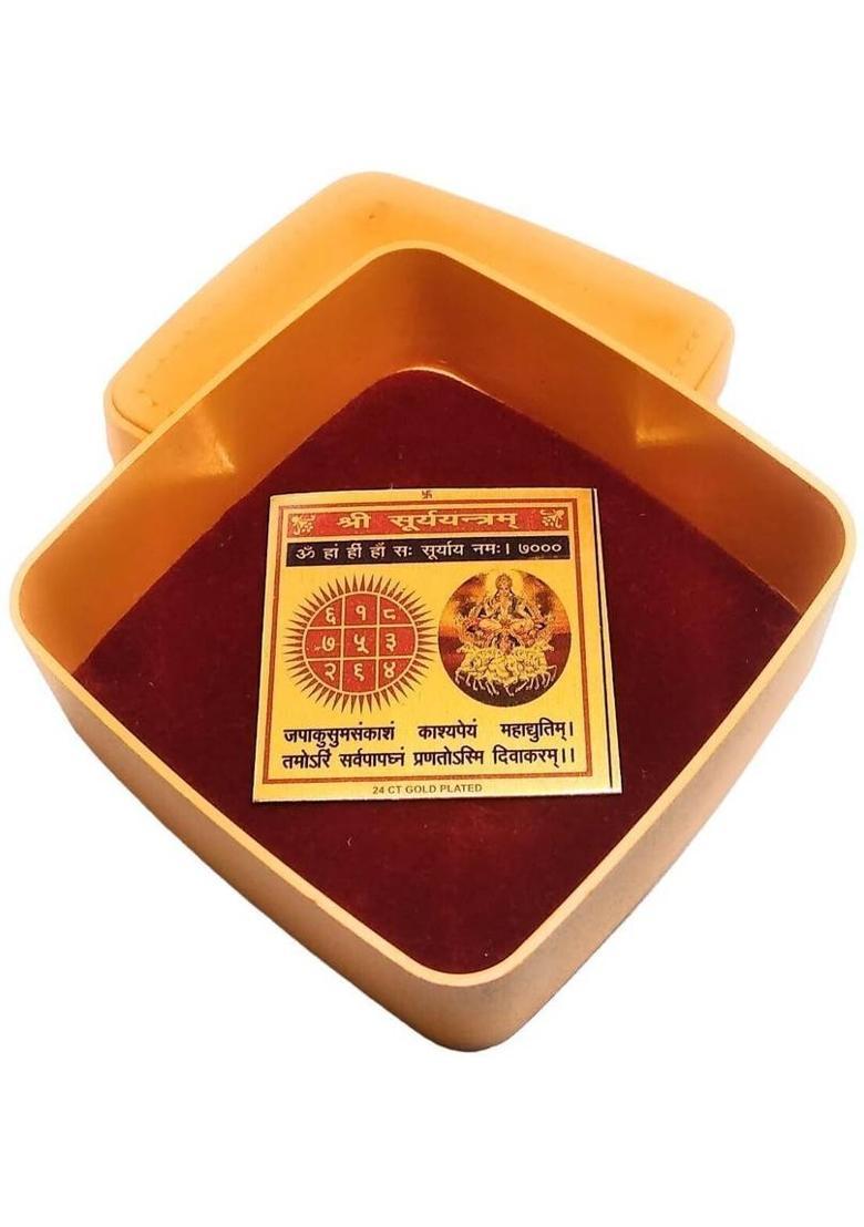 Deal Tree Shree Surya Yantra/Puja Yantra for Office Home Temple Wealth Success Brass Yantra&nbsp;&nbsp;(Pack of 1) - Indya