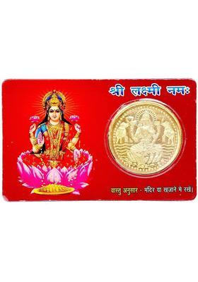 Yelook Religious Gold Plated Shree Laxmi Yantra Golden Coin ATM Card - for Temple Home,Locker, Purse, Pocket • Plastic Yantra&nbsp;&nbsp;(Pack of 1)
