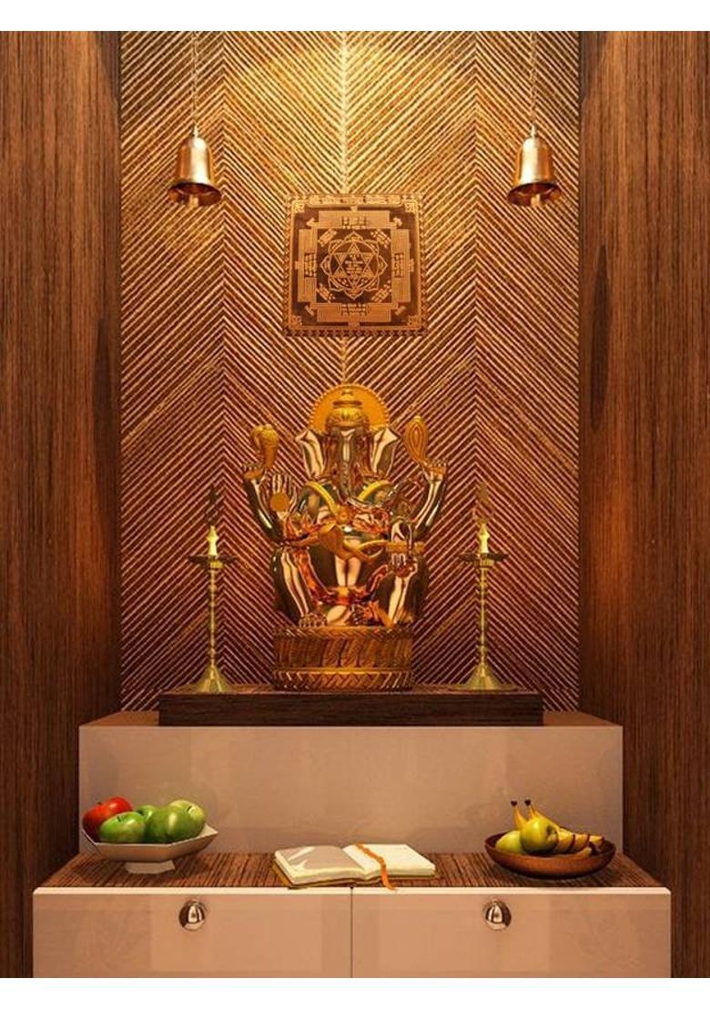 Om ssvmb9 Haridra Ganesh Yantra Harindra Ganpati Yantra (8 x 8 x 1) Copper Yantra&nbsp;&nbsp;(Pack of 1) - Indya