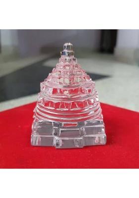 Trishakti Pooja Samagri 100% Original lab cirtified 12-15gm Sphatik Shree Shri Yantra of Pure Natural Quartz Crystal Sphatik Gemstone - Based on Vastu for Good Luck & Money Crystal Yantra&nbsp;&nbsp;(Pack of 1)