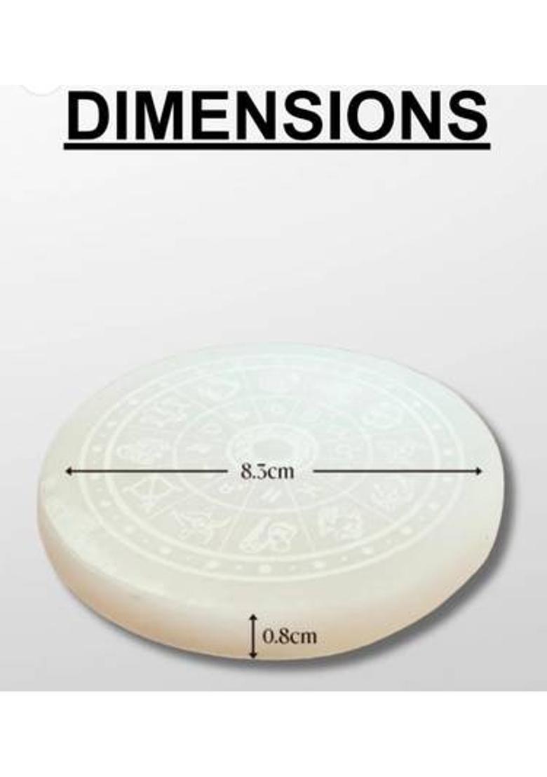 Divine Mystica Selentine Plate for charging crystal Stones Bracelets Stoneware Yantra&nbsp;&nbsp;(Pack of 1) - Indya