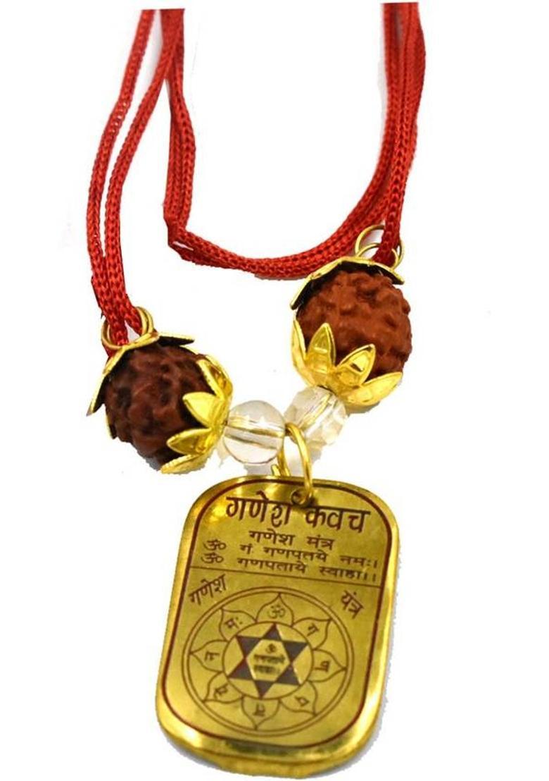 AFH Shree Ganesh Kavach/ Yantra for For Health, Wealth, Protection, Prosperity and Success Brass Yantra&nbsp;&nbsp;(Pack of 1) - Indya