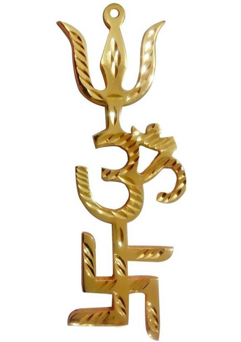 numeroastro Tri Shakti Yantra In Ashtadhatu (Pack Of 1) Brass Yantra&nbsp;&nbsp;(Pack of 1) - Indya