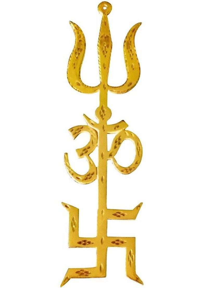 numeroastro Tri Shakti Yantra In Ashtadhatu (Pack Of 1) Brass Yantra&nbsp;&nbsp;(Pack of 1) - Indya