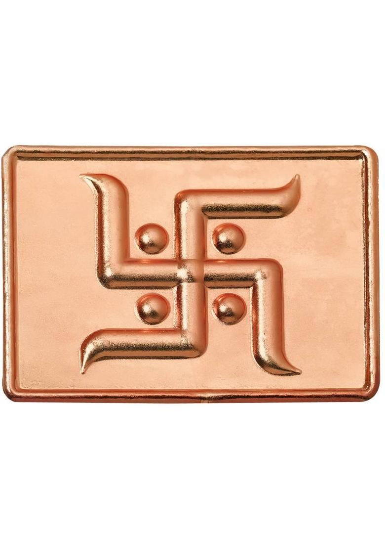 Pray Everyday Swastik Copper Yantra for Main Door Entrance Copper Yantra&nbsp;&nbsp;(Pack of 1) - Indya