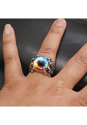 Dragon Eye/Evil Eye Ring for Women & Men, Club/Party/Biker/Office Ring-COMBO Stainless Steel Silver Plated Ring