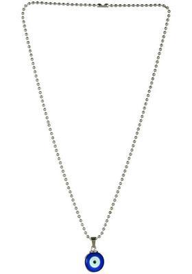 SAPTARISHI Evil eye pendant with chain, Blue Turkish Glass for Women & Men Metal Locket