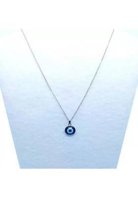 Natural Blue Evil Eye Pendant Protect You From Bad Eyes Metal Pendant. Sterling Silver Plated Brass, Stainless Steel Necklace Set