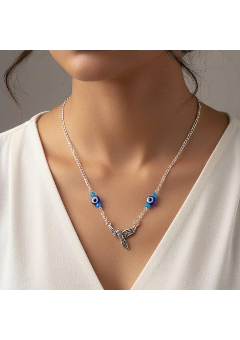 MAYUK ARTSY Mystic Oxidised German Silver Evil Eye Hamsa Pendant Beads Alloy Pendant - Indya