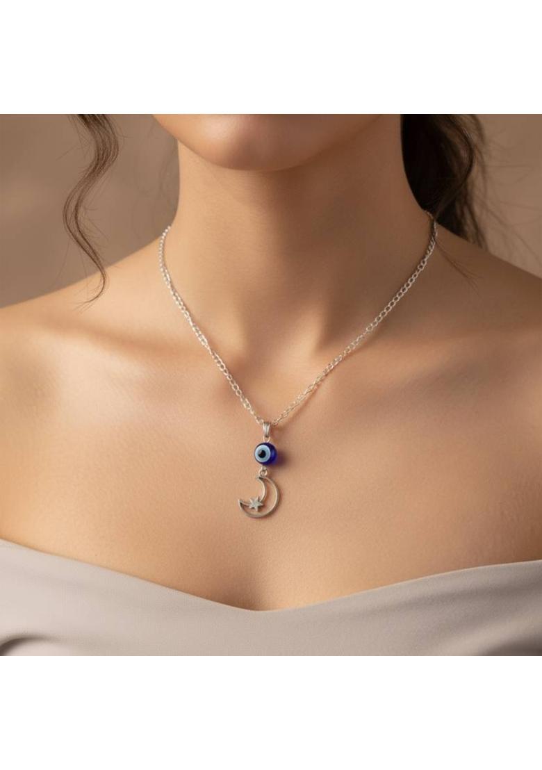 MAYUK ARTSY Mystic Oxidised German Silver Evil Eye Hamsa Pendant Beads Alloy Pendant - Indya