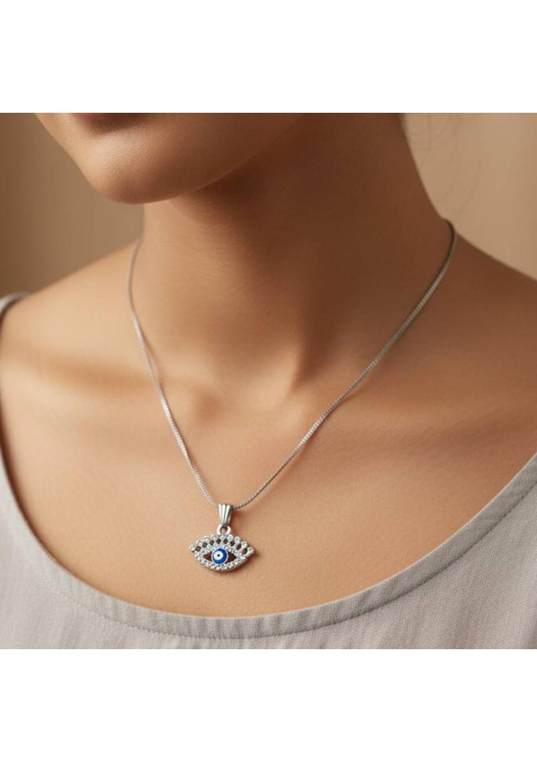 D2Fashion Tranquil Aura Evil Eye Pendant Sterling Silver Alloy Pendant - Indya