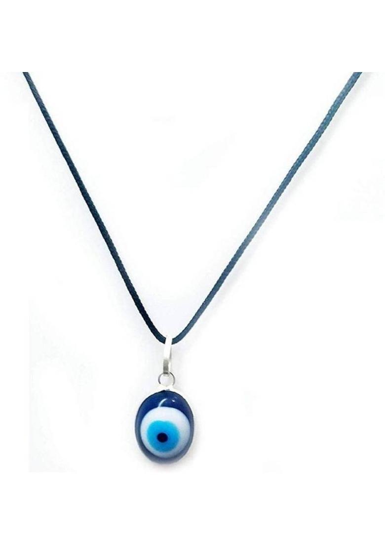 KUNDLI GEMS Evil Eye Stone Pendant Protection Evil For unisex Silver Crystal Stone Pendant - Indya
