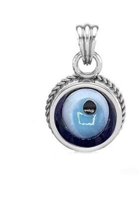 Sidharth Gems 11.25 Ratti 10.15 Crt Original Turkish Nazariya Natural Blue Evil Eye Pendant Silver Brass Locket