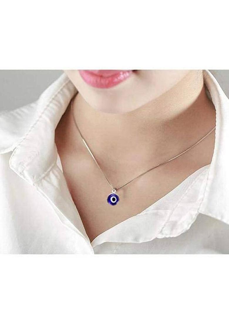 ROOTWAVE silver plated evil eye necklace for men and womens Silver Silver, Stainless Steel, Sterling Silver, Titanium, Zinc Pendant - Indya