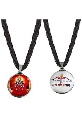 Malas Collection Pack Of 2 JAR0535-02 Big Jai Shri Baba Khatu Shyam/Barbarika Ji Pendant Locket Plastic Pendant Set