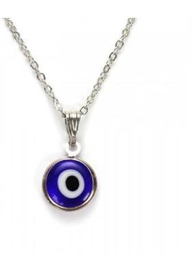 KUNDLI GEMS Evil Protection Stone Evil Eye Stone Pendant For Men & Women Silver Crystal Stone Pendant