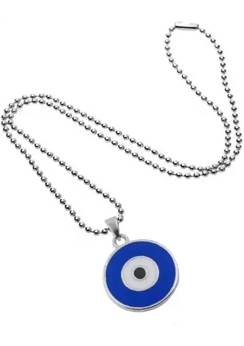zebisco Nazar Suraksha Kavach Locket Evil Eye Pendant with Chains Stainless Steel Locket - Indya