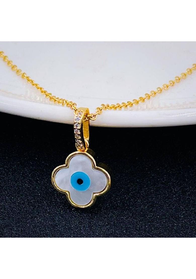 ZIVOM Clover Gold-plated Mother of Pearl Copper Pendant Set - Indya