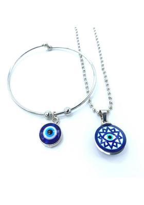 house of common Bad Eye Protector Nakshatra Pendant Evil Eye and Bracelet combo for loved ones. Alloy, Stone Pendant Set