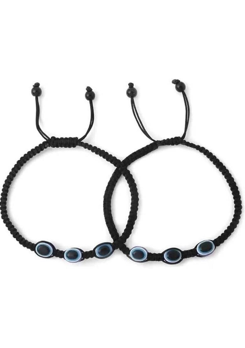 EVIL EYE ANKLET EGG SHAPE FOR GIRL & WOMAN Fabric Anklet&nbsp;&nbsp;(Pack of 2) - Indya