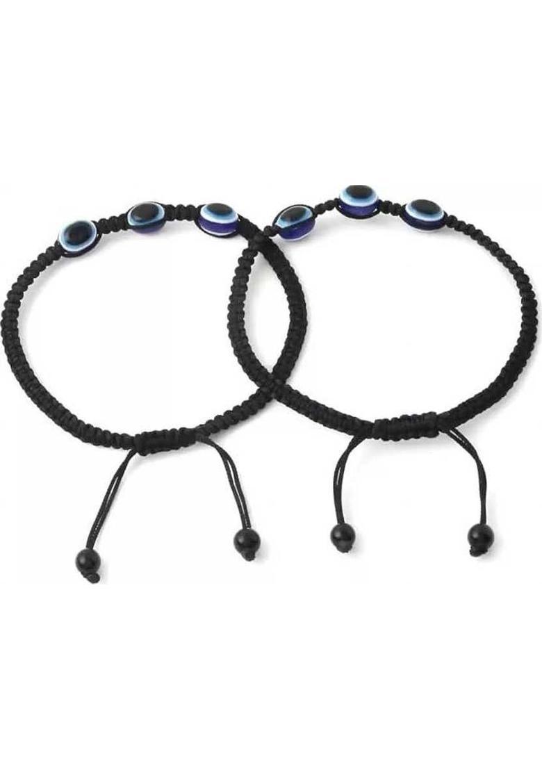 EVIL EYE ANKLET EGG SHAPE FOR GIRL & WOMAN Fabric Anklet&nbsp;&nbsp;(Pack of 2) - Indya