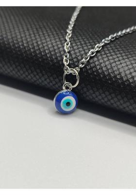 ANSHXPANSE Blue Evil Eye Pendant Charm | Nazar Suraksha Pendant for Women Silver Alloy Pendant