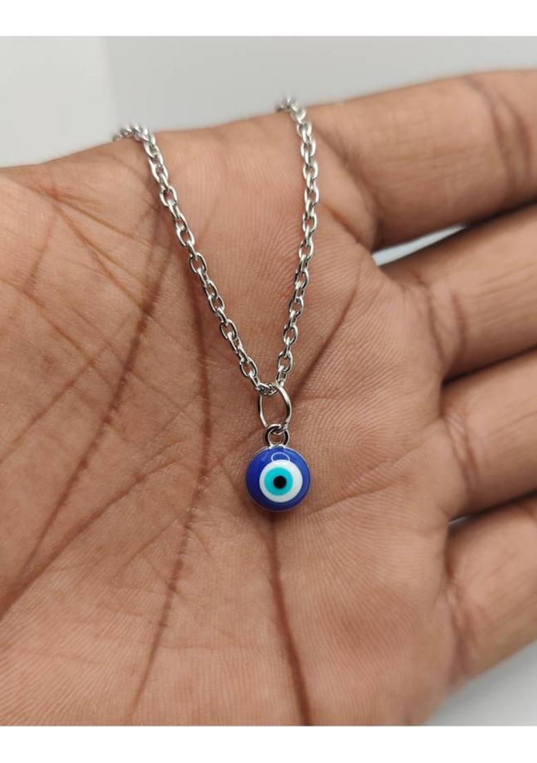 ANSHXPANSE Blue Evil Eye Pendant Charm | Nazar Suraksha Pendant for Women Silver Alloy Pendant - Indya