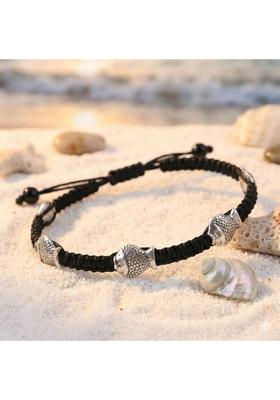 Silver Fish Black Thread Anklet Pack of 2 For Girls| Women Copper Anklet Alloy Anklet&nbsp;&nbsp;(Pack of 2)