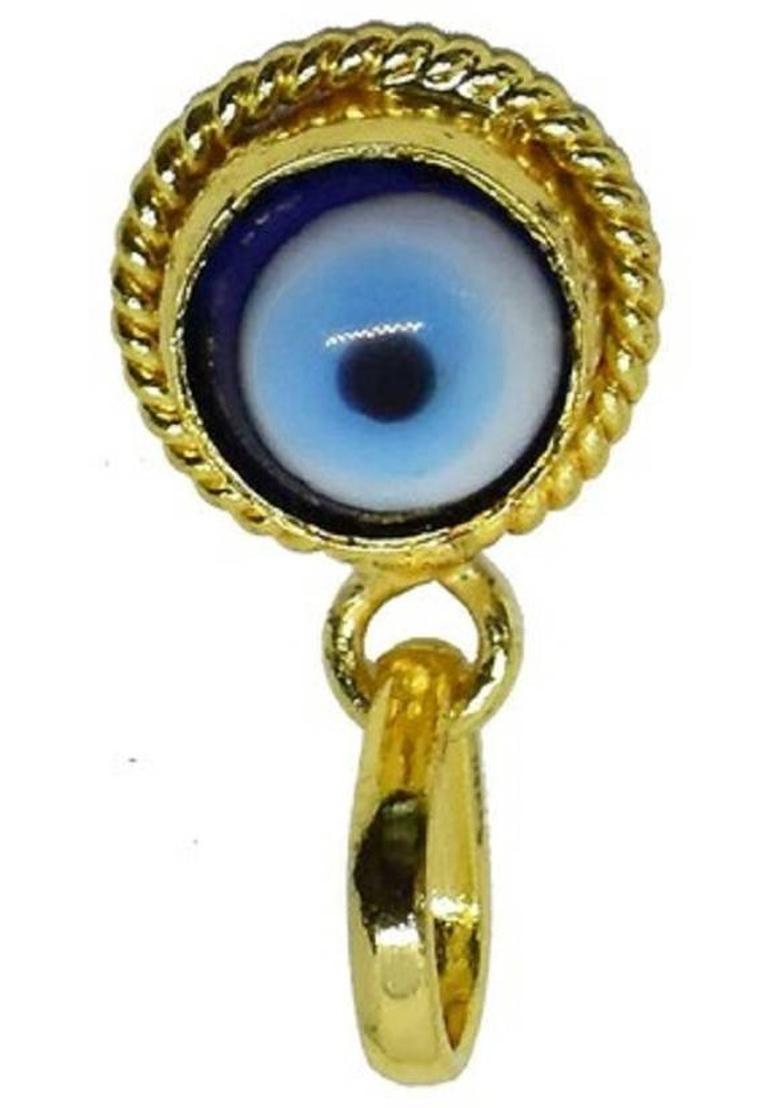 APSLOOSE 9.25 Ratti 8.55 Carat Original Turkish Nazariya Natural Blue Evil Eye Pendants Gold-plated Brass Locket - Indya