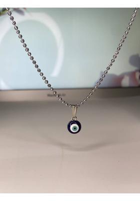 Kalaficial Evil Eye Pendant Necklace for Women & Girls Stylish Blue Nazar Locket Silver Alloy