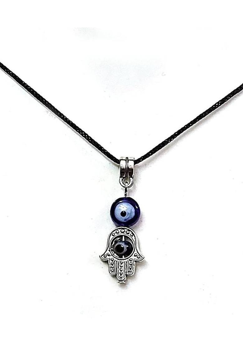 AIR9999 Evil Eye Hamsa God Hand Protection Metal Multicolor Pendant For Men And Women Metal, Crystal Pendant - Indya