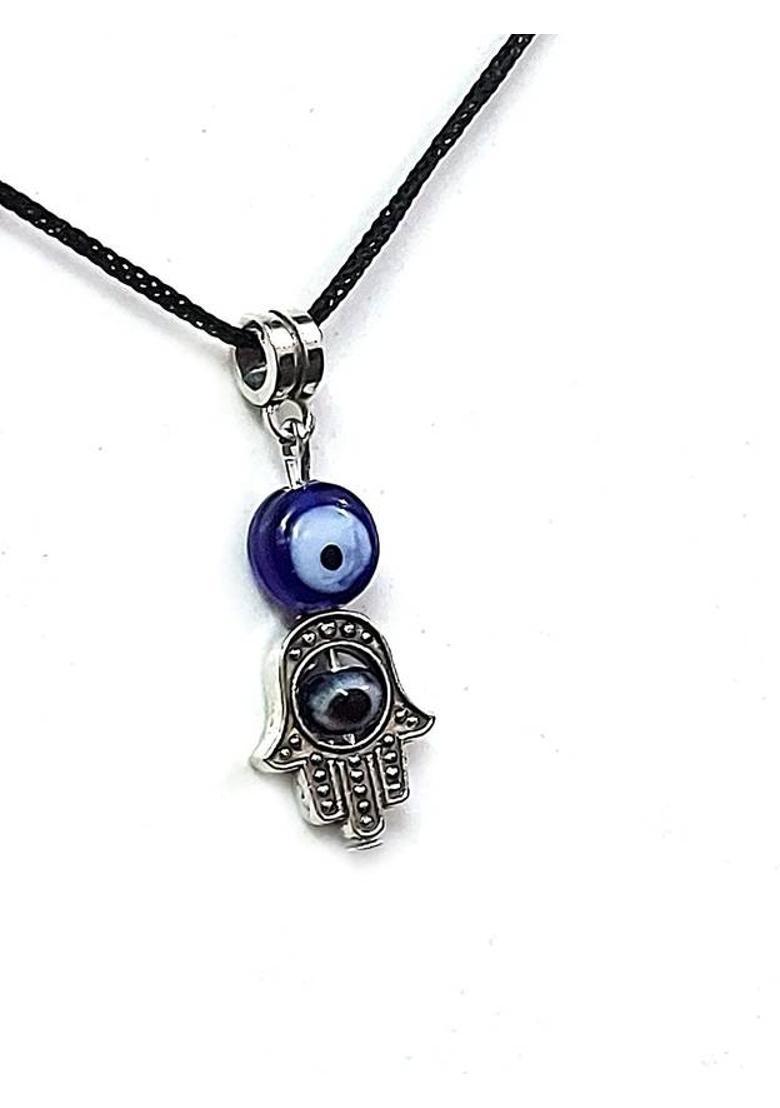 AIR9999 Evil Eye Hamsa God Hand Protection Metal Multicolor Pendant For Men And Women Metal, Crystal Pendant - Indya