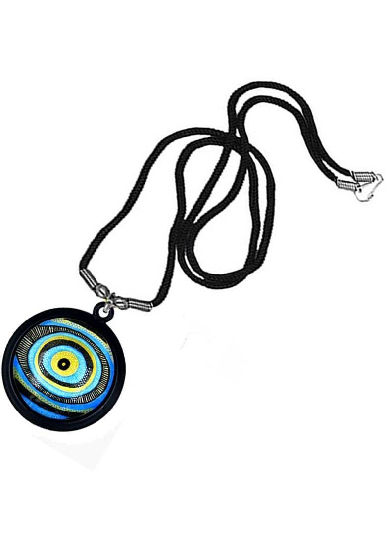 AFH Evil Eye Lucky Charm Blue Religious Cord Chain Pendnet for Men and Women Acrylic Pendant - Indya