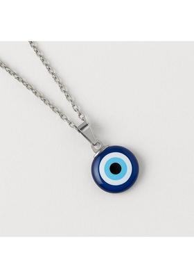 UMA Blue evil eye Nazar protection chain Sterling Silver Stainless Steel Pendant
