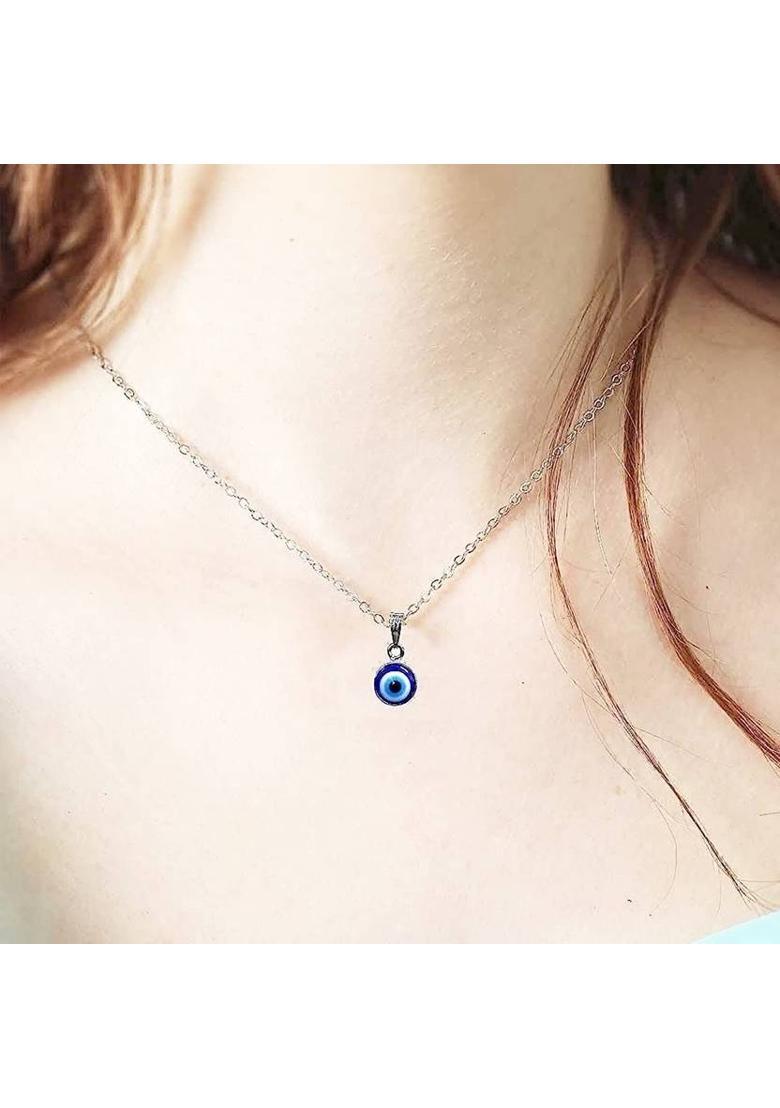 zebisco Combo of 2 Silver Evil Eye Locket with Gold Kada for Women & Girls Stylish Silver Alloy, Stainless Steel Locket - Indya