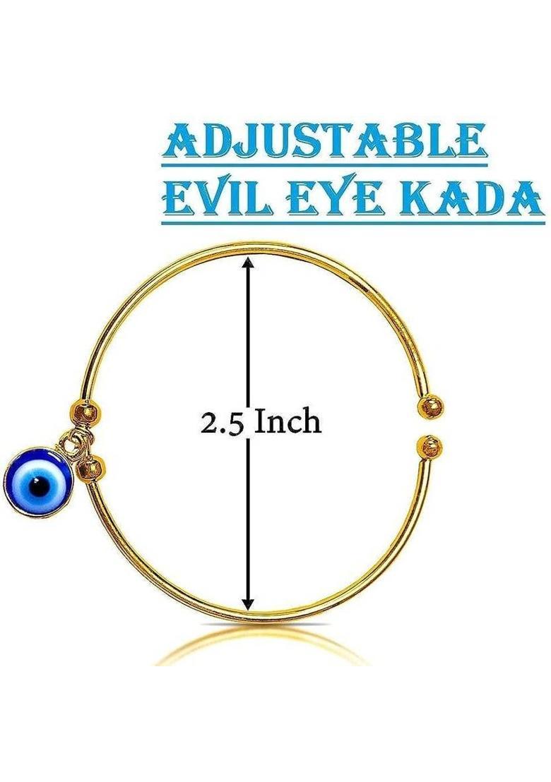 zebisco Combo of 2 Silver Evil Eye Locket with Gold Kada for Women & Girls Stylish Silver Alloy, Stainless Steel Locket - Indya