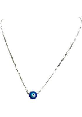 RVM Jewels Evil Eye Pendant Necklace Silver Chain Cute Necklace for Women Girls Protection Alloy