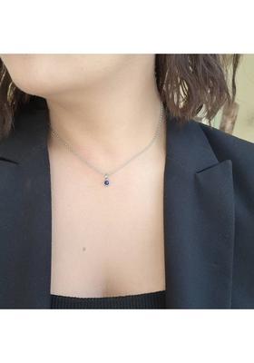 Vivity Turkish Blue Glass Evil Eye Charm Pendant For Protection Silver Stainless Steel Pendant