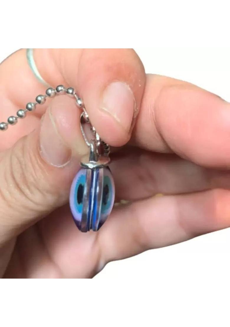 Deary Evil Eye Necklace Blue Eyes Amulet Pendant Necklace Chain Gift for Women,Girls Silver Crystal Crystal Pendant Set - Indya