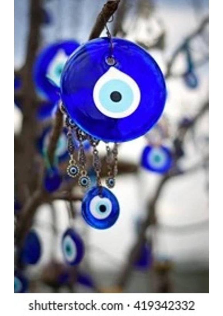 Deary Evil Eye Necklace Blue Eyes Amulet Pendant Necklace Chain Gift for Women,Girls Silver Crystal Crystal Pendant Set - Indya