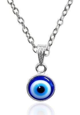 house of common Aarohi Jewells Sterling Silver Evil Eye Pendant Chain for Women and Girls . Silver Alloy Pendant