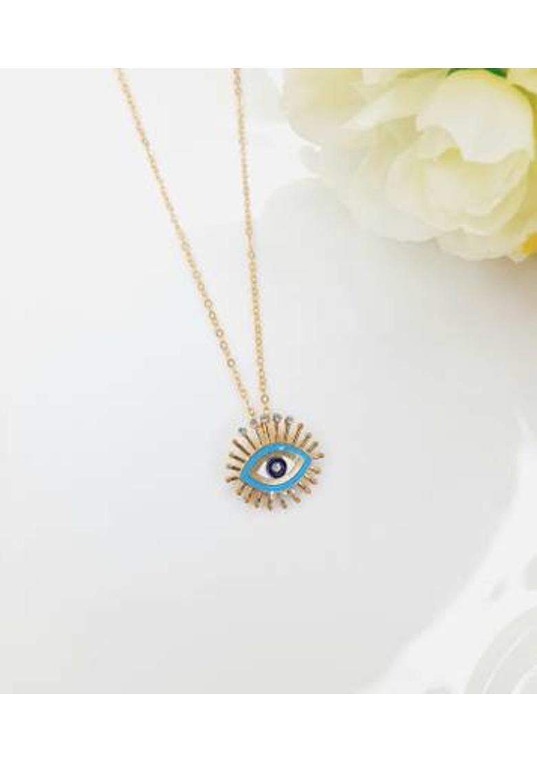 TVISHI JEWELS Evil Eye Pendant with chain Gold-plated Brass Pendant - Indya