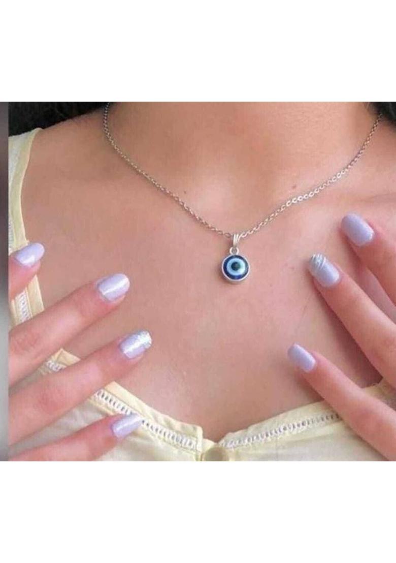 EndlessFashion Sterling Silver Evil Eye Pendant Chain Gift for Women and Girls Stainless Steel Pendant Set - Indya