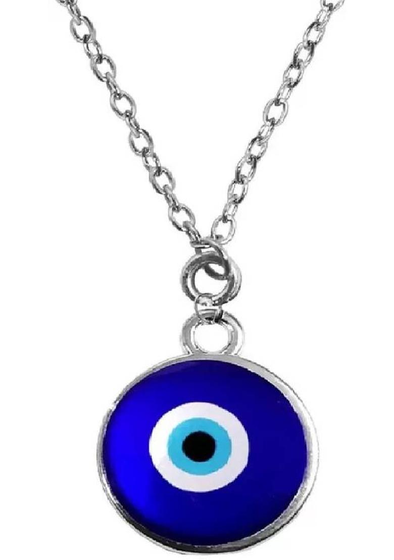 m a enterprises s-big silver evil eye locket Stainless Steel Pendant - Indya