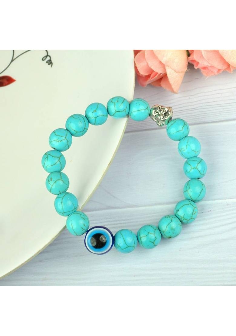 Crystal Beads, Crystal, Turquoise Bracelet - Indya