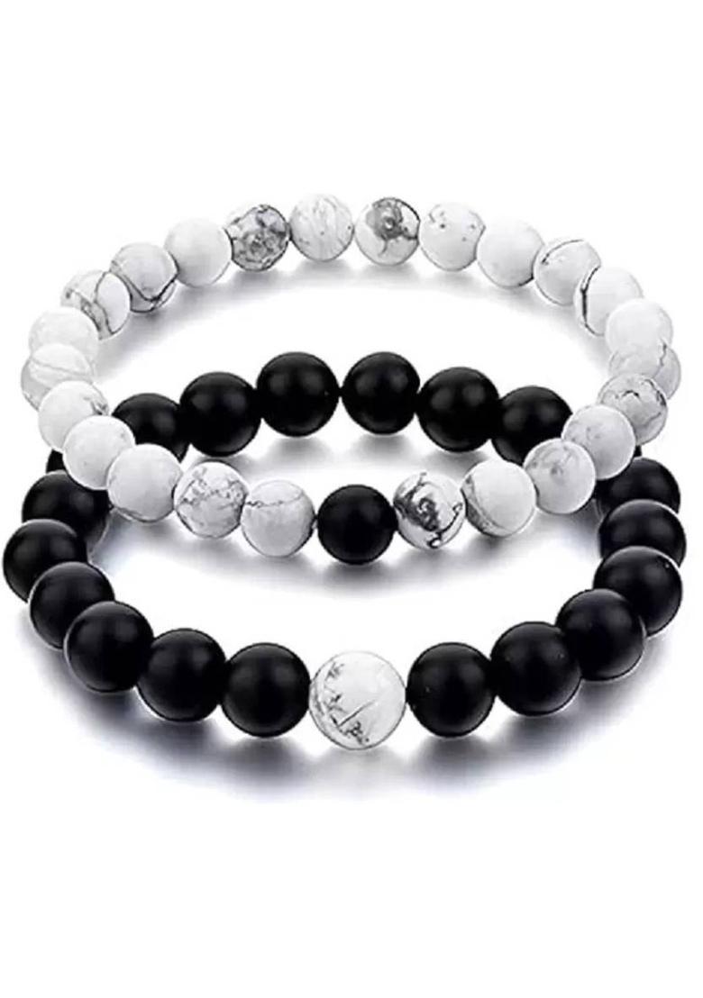 Stone Beads, Pearl, Crystal Charm Bracelet&nbsp;&nbsp;(Pack of 2) - Indya