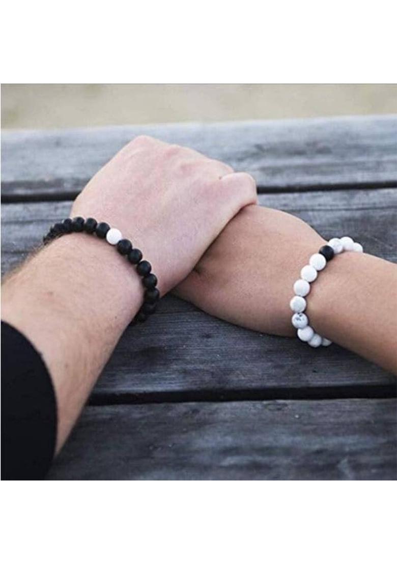 Stone Beads, Pearl, Crystal Charm Bracelet&nbsp;&nbsp;(Pack of 2) - Indya