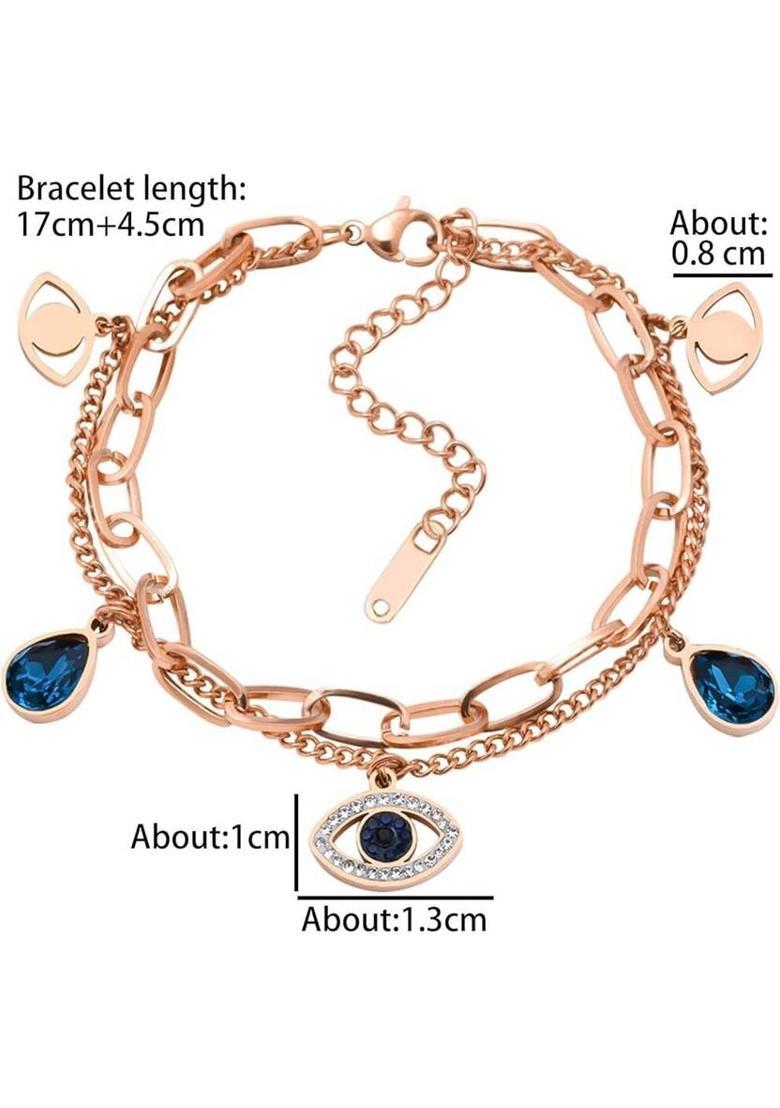 Stainless Steel Cubic Zirconia, Rhinestone Bracelet - Indya